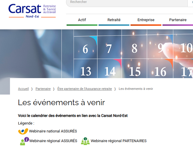 calendrier webinaires CARSAT